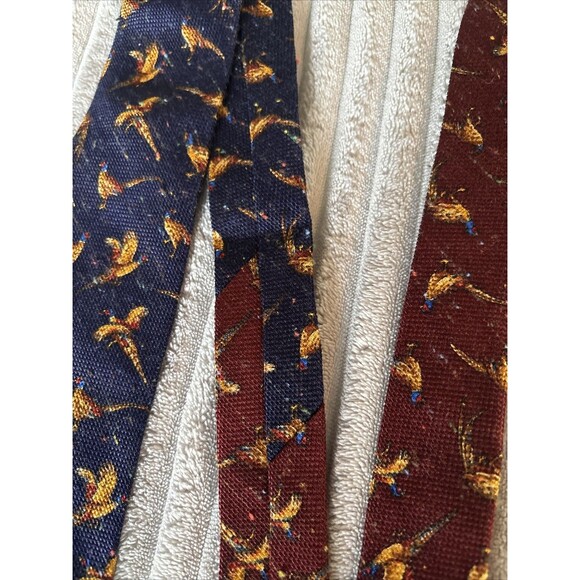 Vintage Tommy Hilfiger Two Tone Blue/Maroon Mens Neck Tie Made In USA Pheasants - Picture 6 of 16